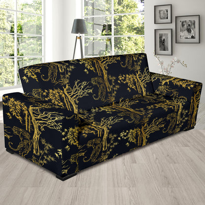 Tiger Gold Print Design LKS307 Sofa Slipcover