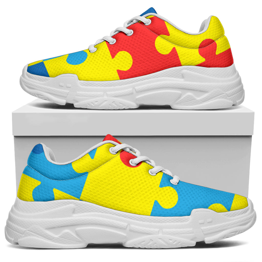 Autism Awareness Puzzles Design Print Chunky Sneakers