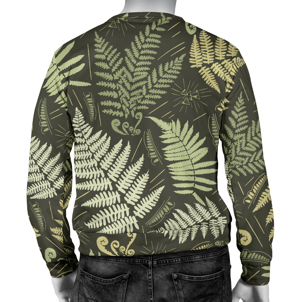 Fern Leave Green Print Pattern Men Long Sleeve Sweatshirt