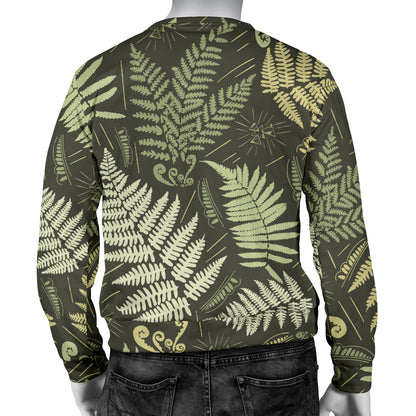 Fern Leave Green Print Pattern Men Long Sleeve Sweatshirt