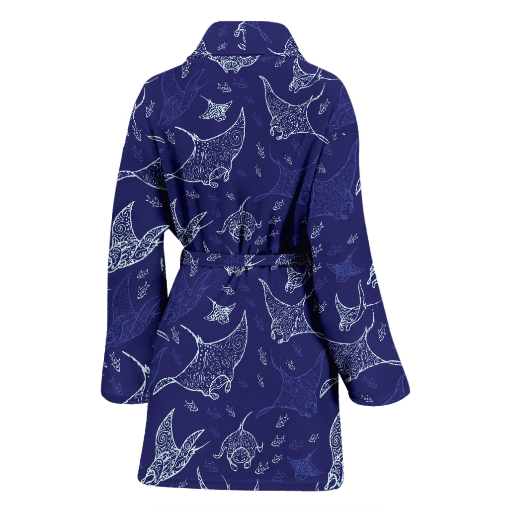 Manta Ray Print Design LKS401 Women Bathrobe