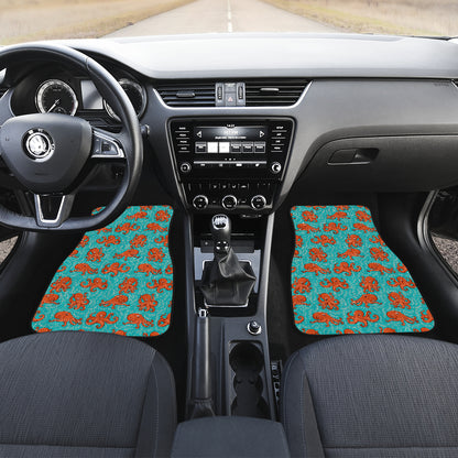 Octopus Cartoon Design Print Themed Car Floor Mats Front Back