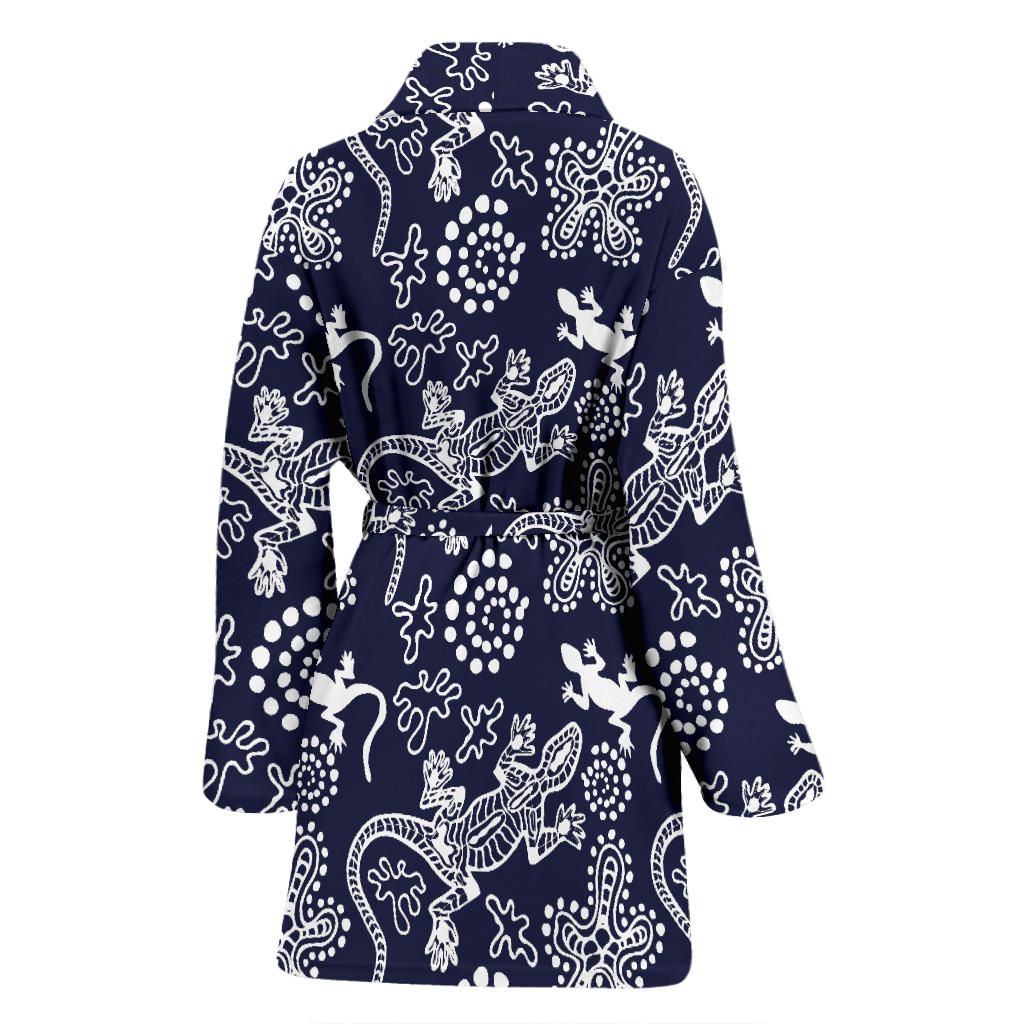 lizard Pattern Print Design 03 Women Bathrobe
