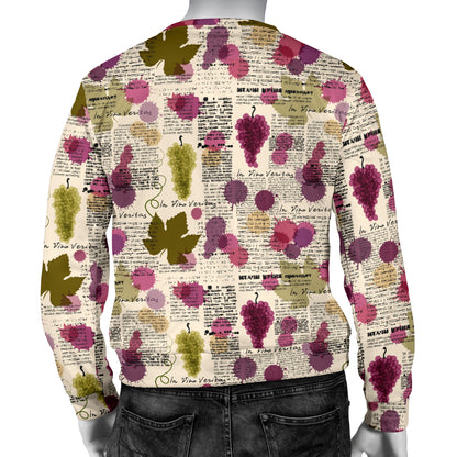 Wine Style Design Print Men Long Sleeve Sweatshirt
