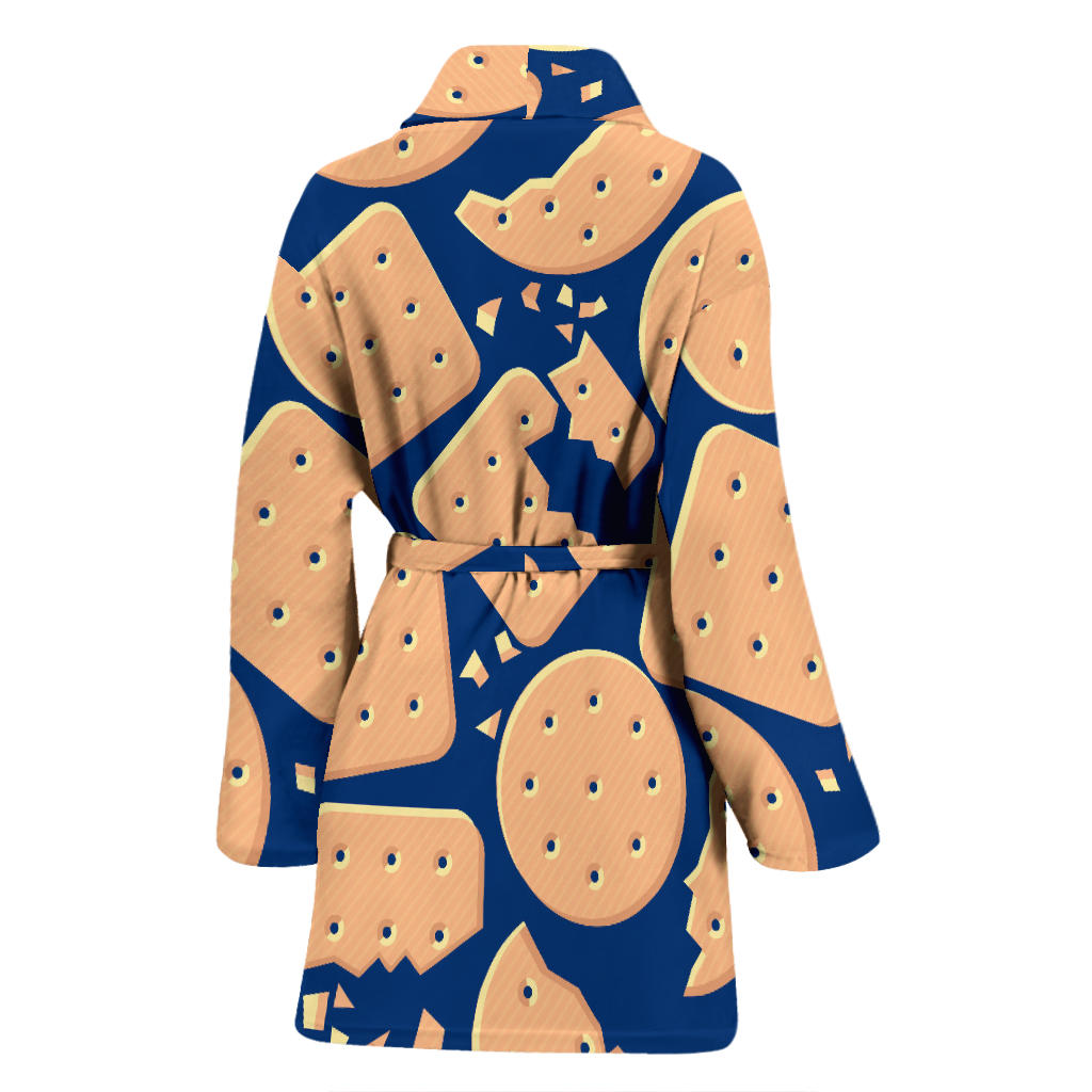 Cracker Pattern Print Design 03 Women Bathrobe
