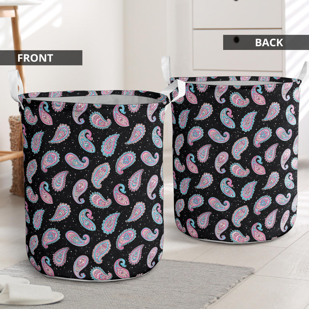 Paisley Pink Design Mandala Print Laundry Basket