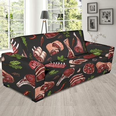 Meat Pattern Print Design 02 Sofa Slipcover