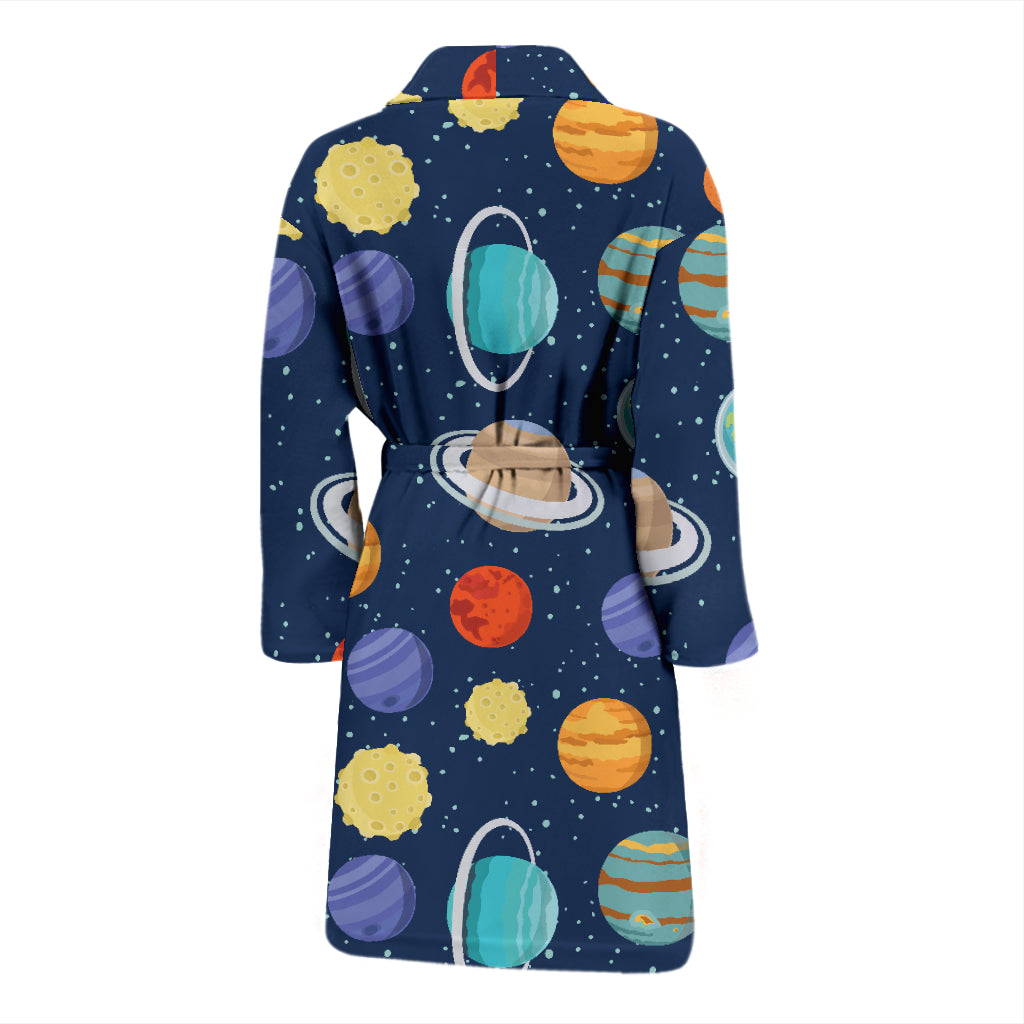 Planet With Star Print Design LKS303 Men Bathrobe