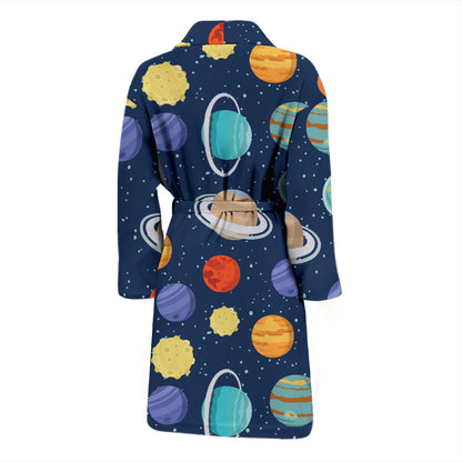 Planet With Star Print Design LKS303 Men Bathrobe