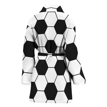 Soccer Ball Texture Print Design LKS303 Women Bathrobe
