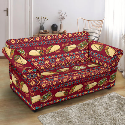 Burrito Taco Print Design LKS302 Loveseat Couch Slipcover