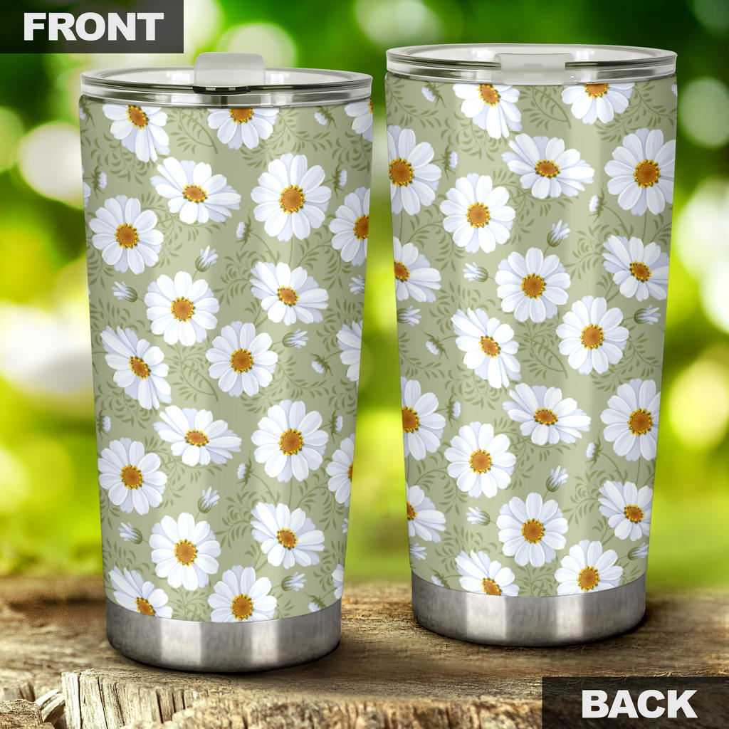 Daisy Yellow Print Pattern Tumbler