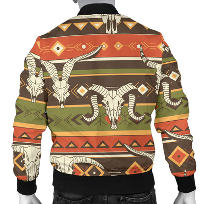 American indian Skull Animal Men Bomber Jacket