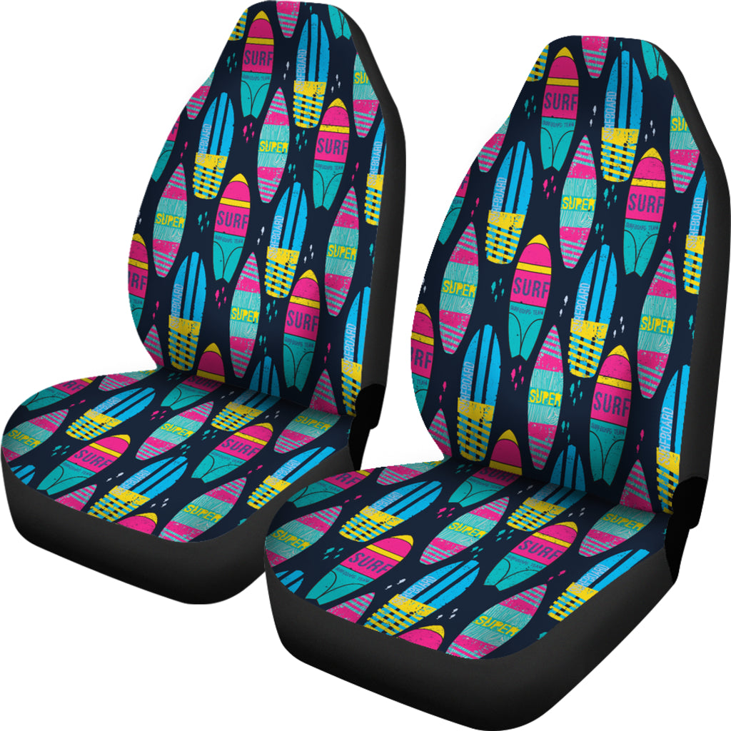 Surfboard Colorful Print Design LKS302 Car Seat Covers