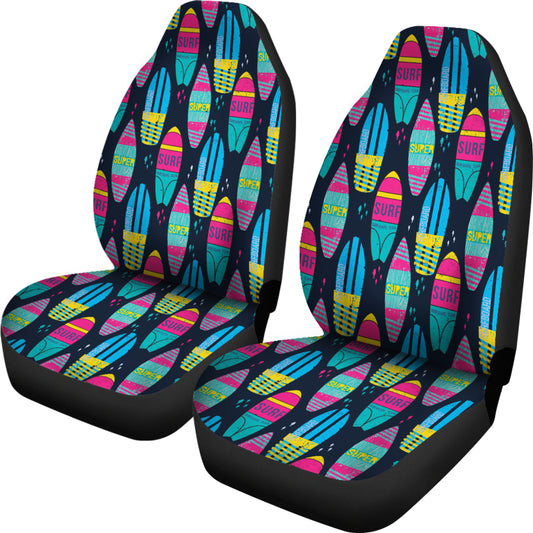 Surfboard Colorful Print Design LKS302 Car Seat Covers