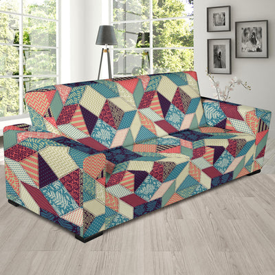 Patchwork Pattern Print Design 02 Sofa Slipcover