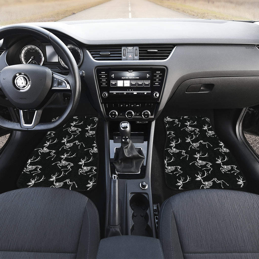 Deer Skeleton Print Pattern Car Floor Mats Front Back