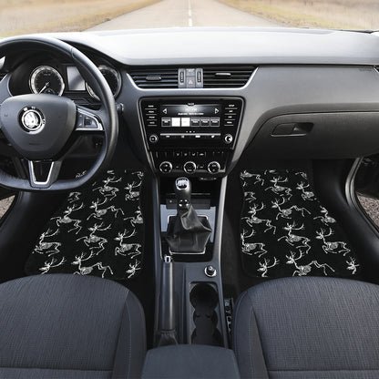 Deer Skeleton Print Pattern Car Floor Mats Front Back