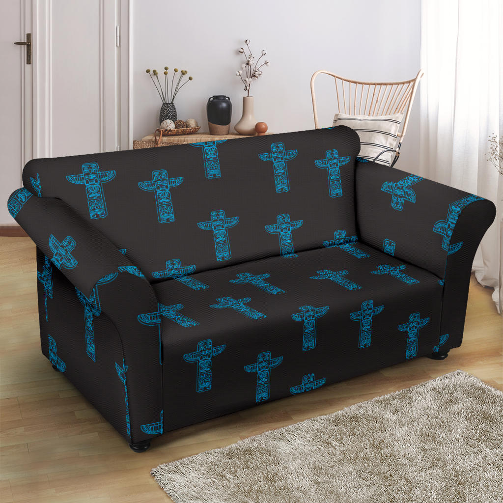 Totem Print Design LKS304 Loveseat Couch Slipcover