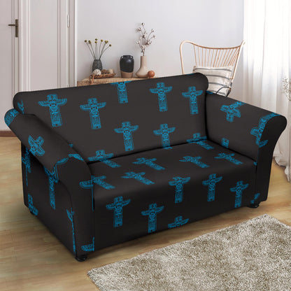 Totem Print Design LKS304 Loveseat Couch Slipcover