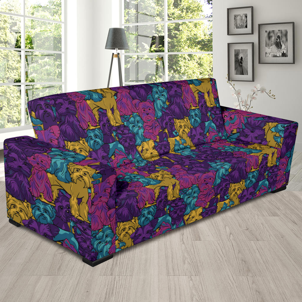 Yorkshire Terriers Print Design LKS3010 Sofa Slipcover