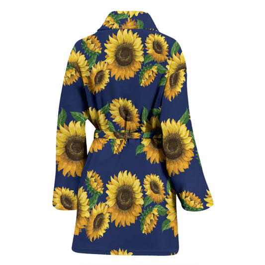Sunflower Print Design LKS307 Women Bathrobe