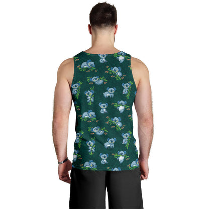 Koala Blue Design Print Men Tank Top