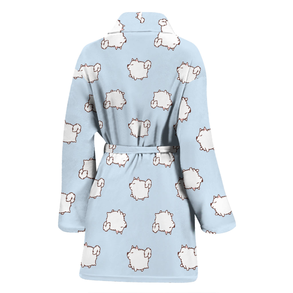 Samoyeds Print Design LKS301 Women Bathrobe