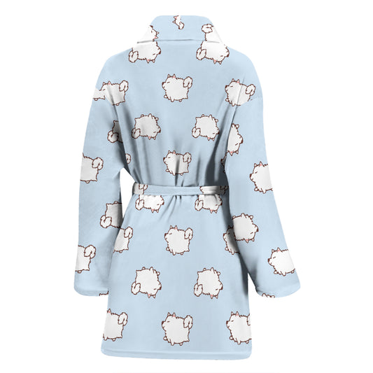 Samoyeds Print Design LKS301 Women Bathrobe