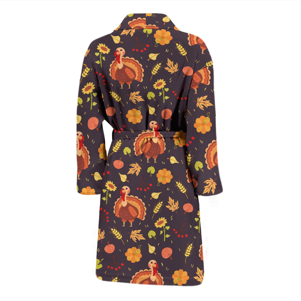 Thanksgiving Print Design LKS305 Men Bathrobe
