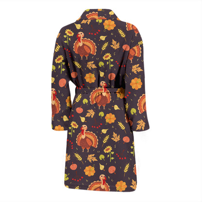 Thanksgiving Print Design LKS305 Men Bathrobe