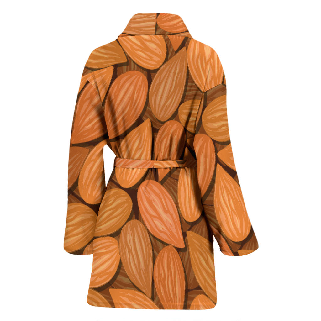 Almond Pattern Print Design 01 Women Bathrobe