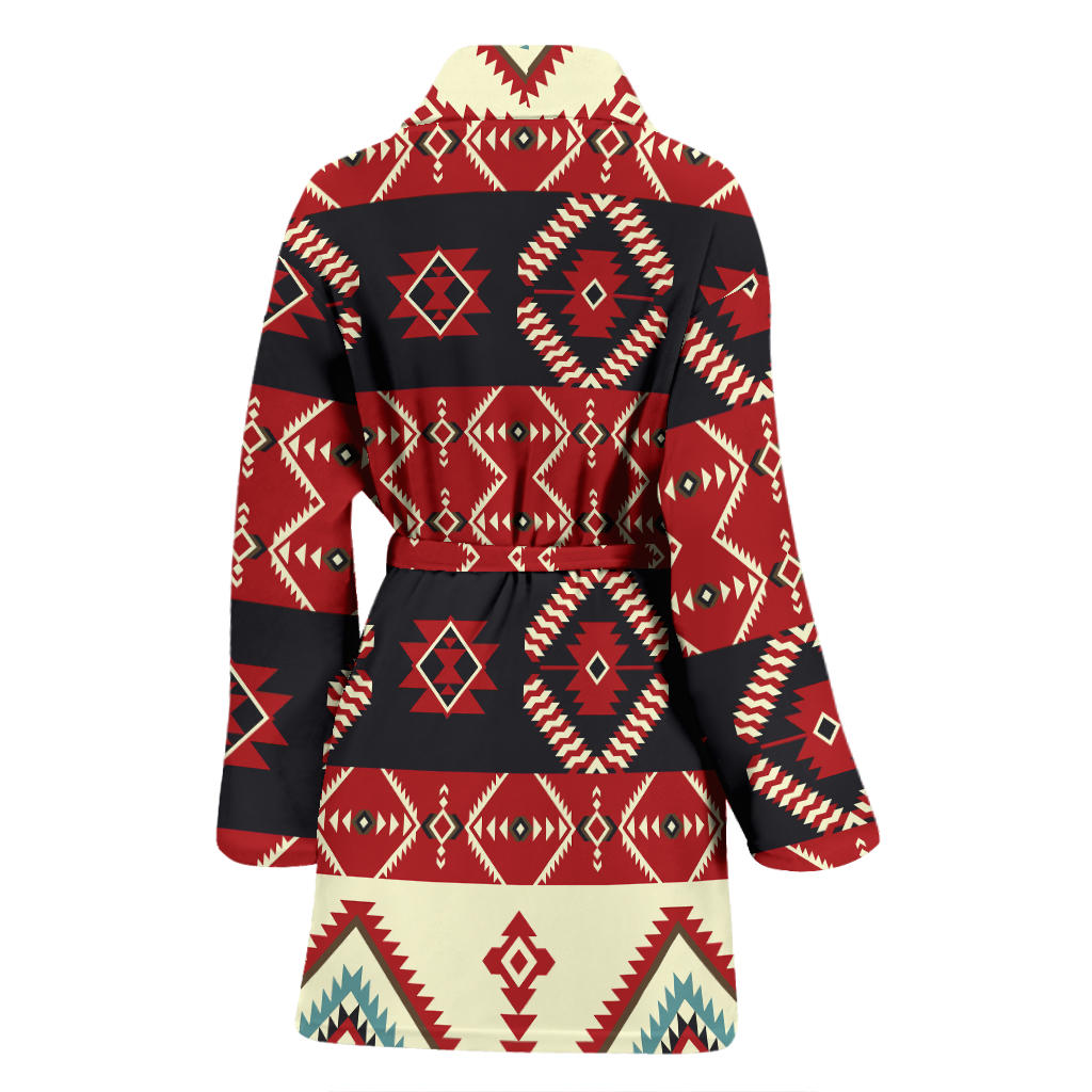 Navajo Pattern Print Design A05 Women Bathrobe