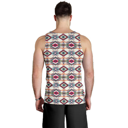 Indian Navajo Art Themed Design Print Men Tank Top