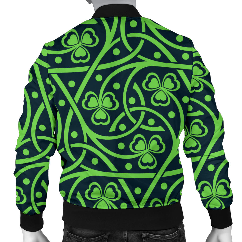 Shamrock Themed Print Men Bomber Jacket