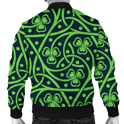Shamrock Themed Print Men Bomber Jacket