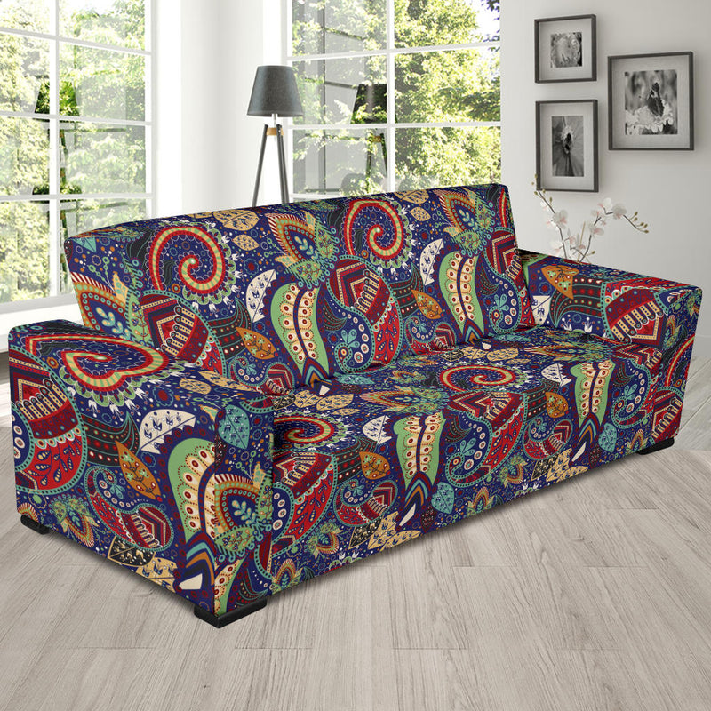 Paisley Boho Pattern Print Design A03 Sofa Slipcover