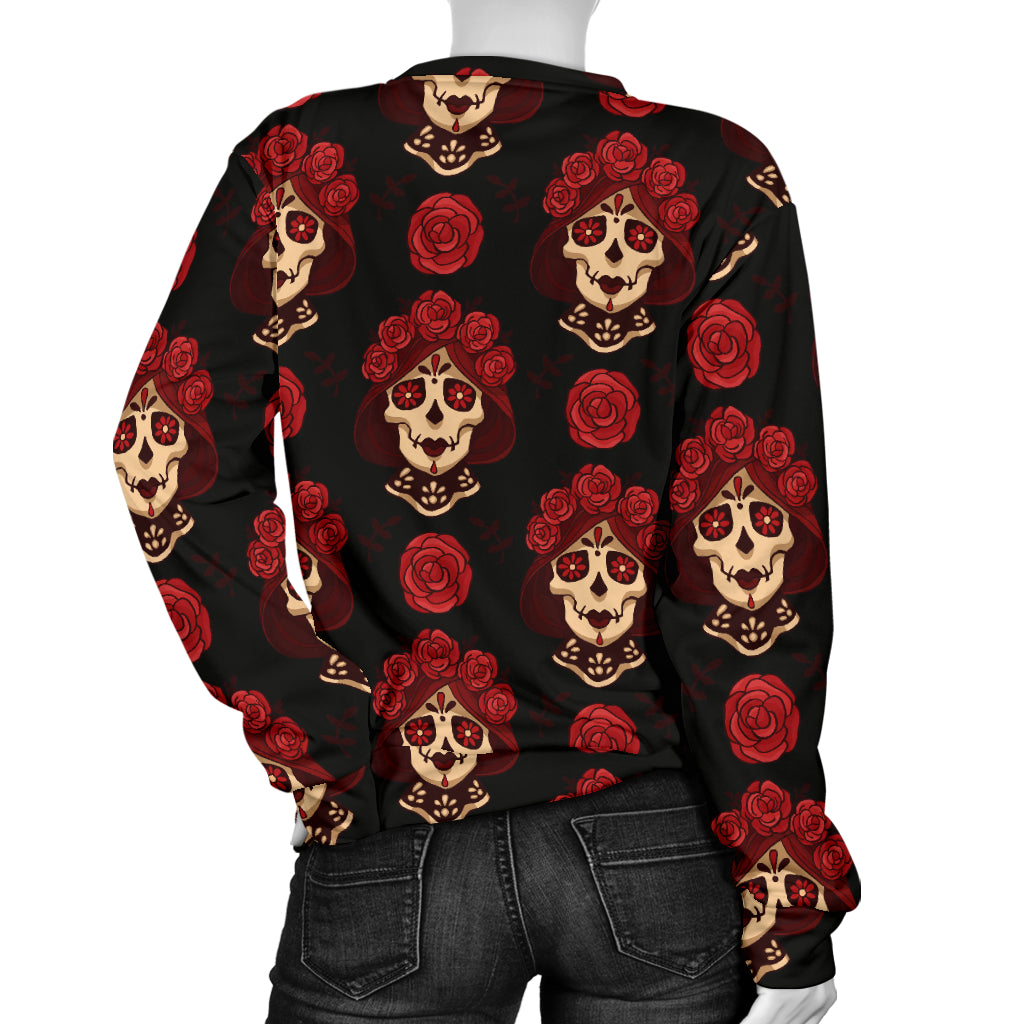 Day of the Dead Skull Girl Pattern Women Long Sleeve Sweatshirt