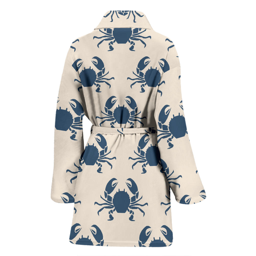 Crab Pattern Print Design 02 Women Bathrobe