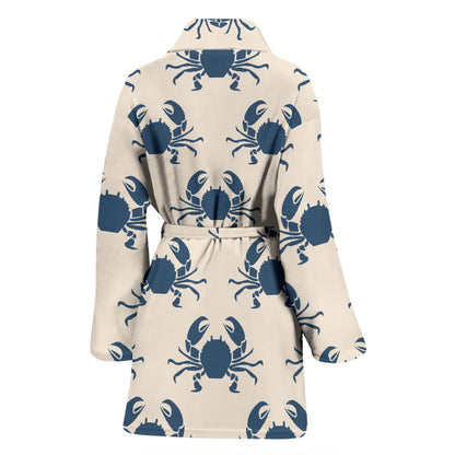 Crab Pattern Print Design 02 Women Bathrobe