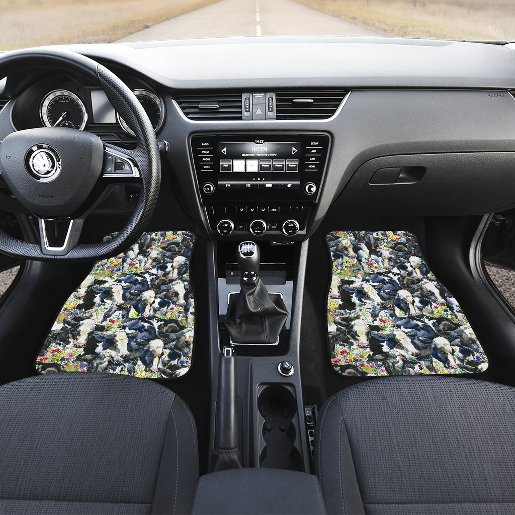 Cow Watercolor Print Pattern Car Floor Mats Front Back