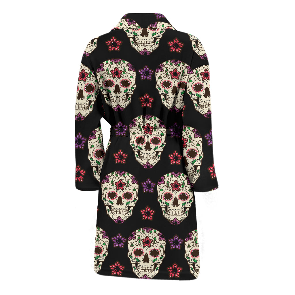 Sugar Skull Print Design LKS304 Men Bathrobe