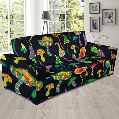 Psychedelic Mushroom Pattern Print Design A02 Sofa Slipcover