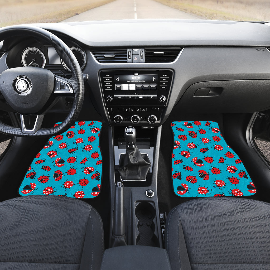 Ladybug Action Print Pattern Car Floor Mats Front Back