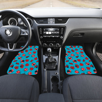 Ladybug Action Print Pattern Car Floor Mats Front Back