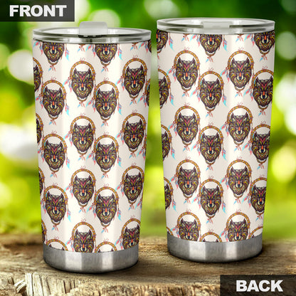 Wolf Tribal Dream Catcher Design Print Tumbler