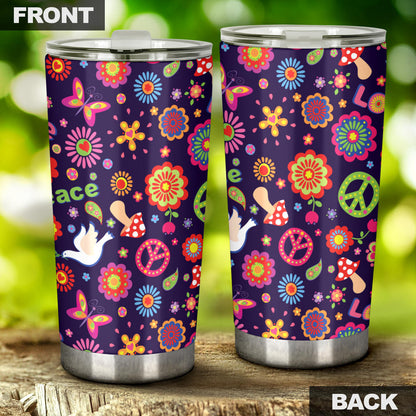 Flower Power Peace Design Print Tumbler