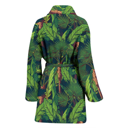 Rainforest Pattern Print Design A01 Women Bathrobe