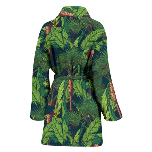 Rainforest Pattern Print Design A01 Women Bathrobe