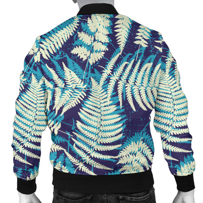 Fern Leave Summer Print Pattern Men Bomber Jacket